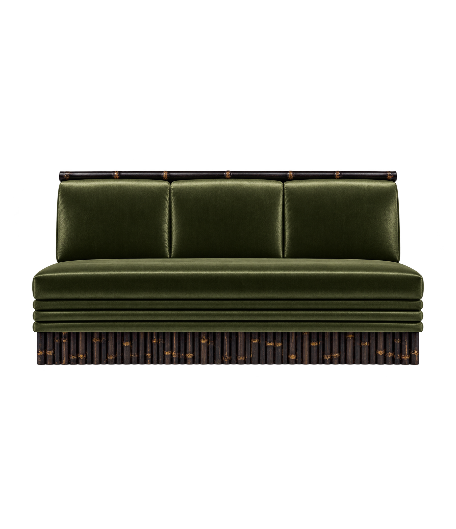 ACME Booth Seat J06 Part 1 — Olive Green with Dark Bamboo