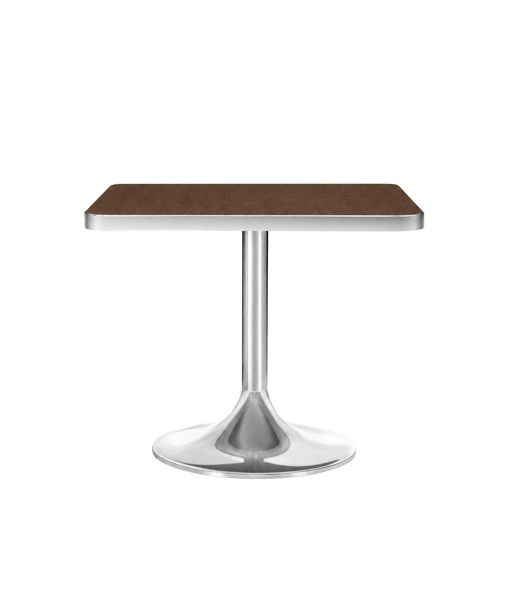 ACME Booth Table TA3 — Chocolate laminate — clean tabletop edges