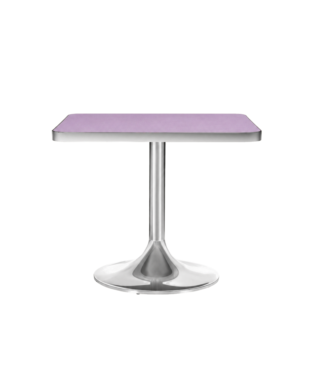 ACME Booth Table TA3 — Lavender laminate — clean tabletop edges