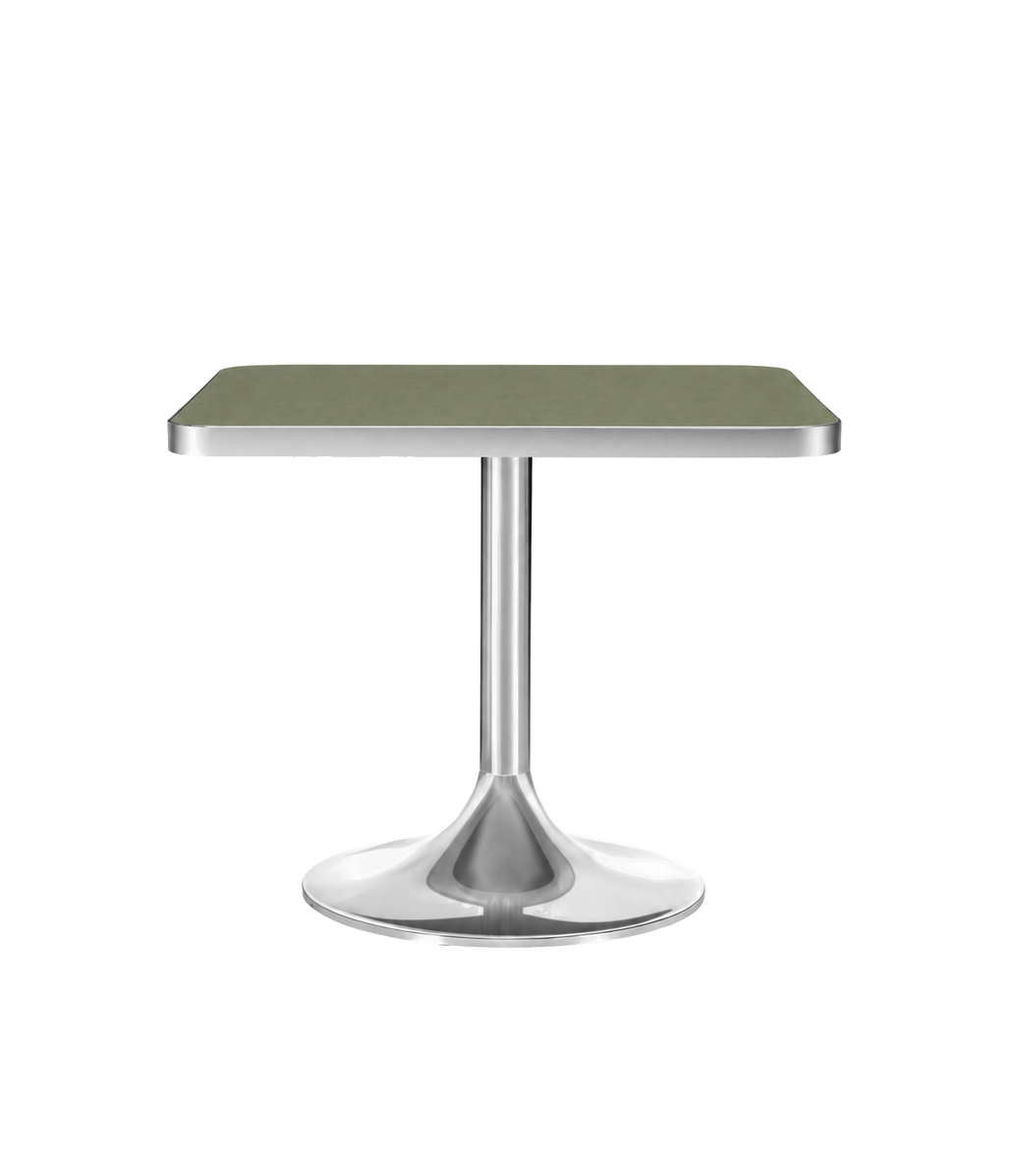 ACME Booth Table TA3 — Olive laminate — clean tabletop edges