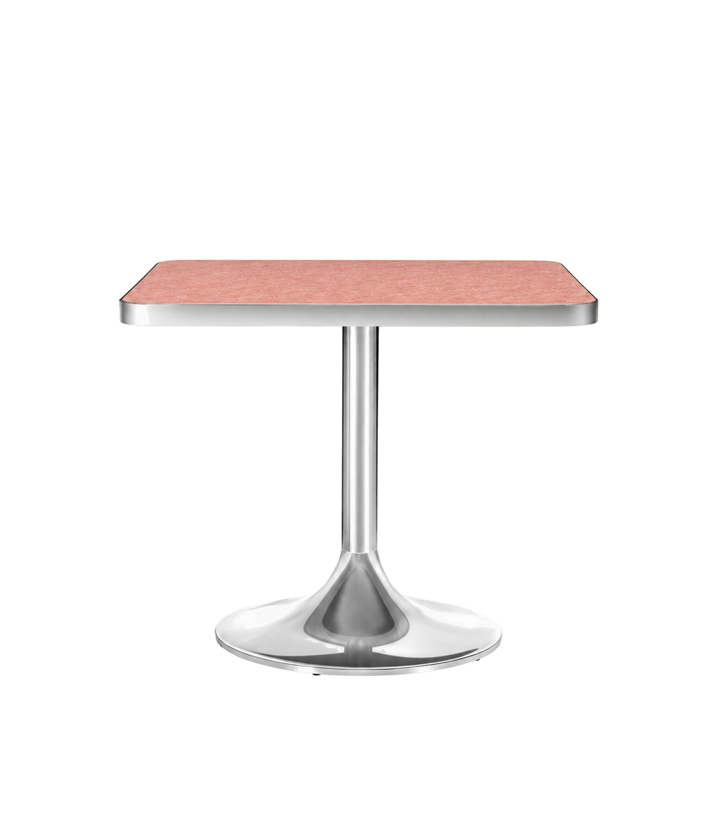 ACME Booth Table TA3 — Rose laminate — clean tabletop edges