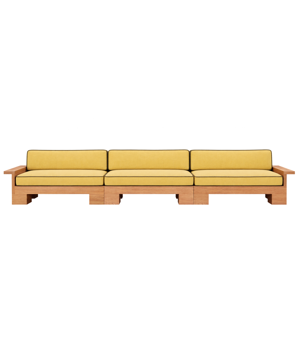 Bonobo x Raes Banquette Sofa – Yellow, deep-etched transparent background