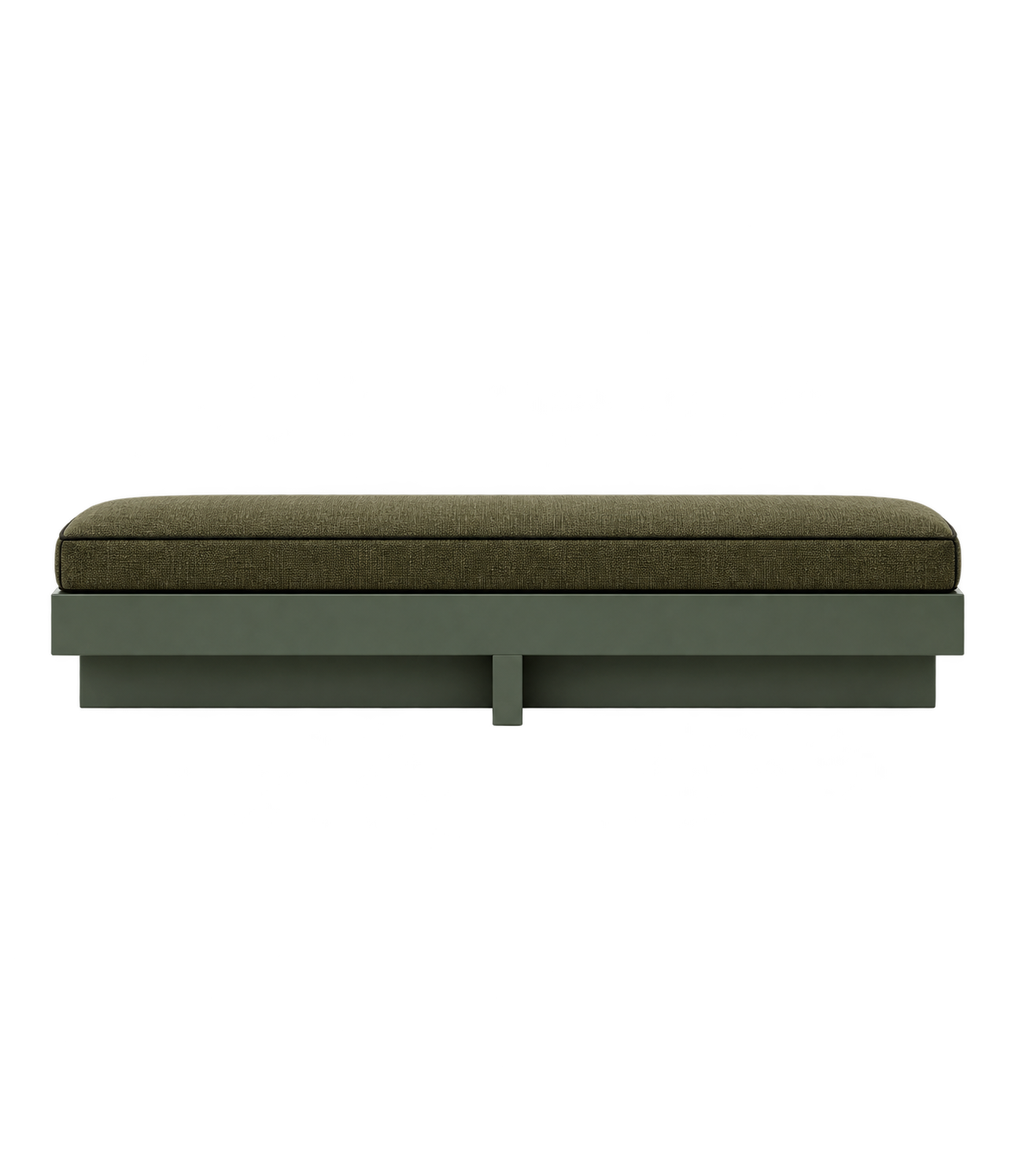 Bonobo x Raes olive long bench — deep-etched transparent PNG