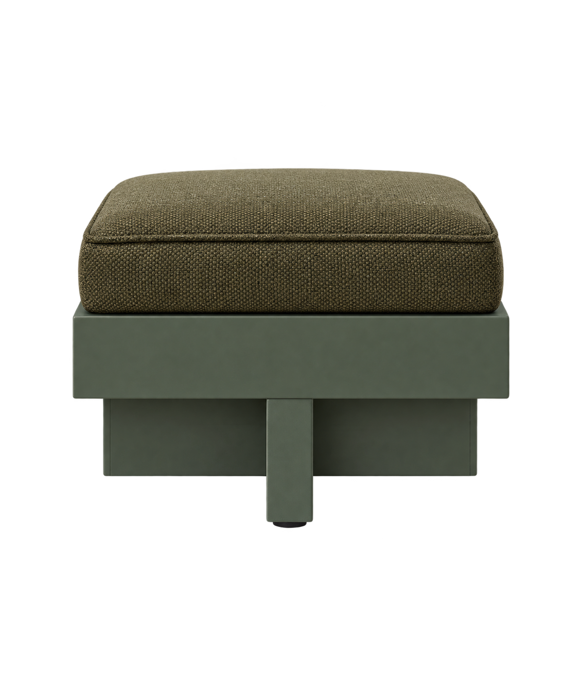Bonobo x Raes stool — olive upholstery and green base, deep-etched transparent PNG