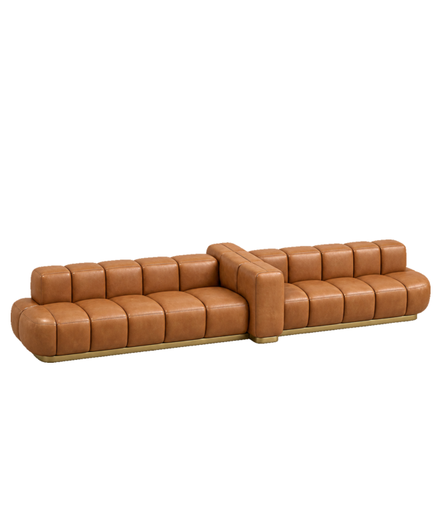 HYDE HOTEL Public Areas Linear Sofa — Cognac Leather