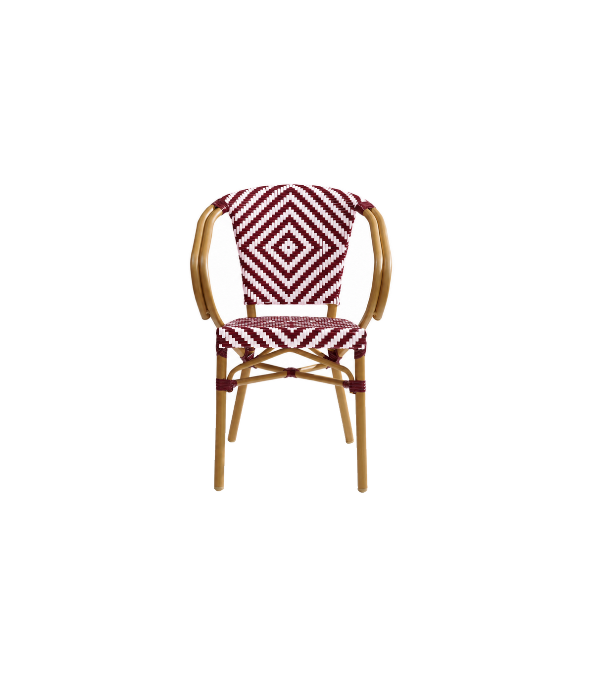 Pentridge Public Outdoor Dining Chair 529 524 — Burgundy / White