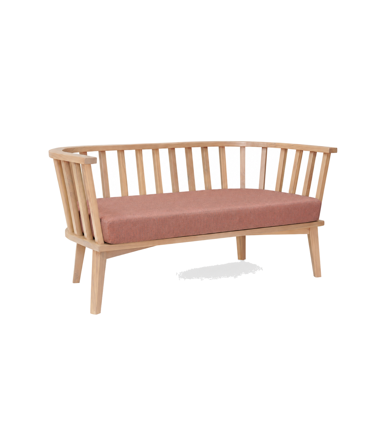 Pentridge Public Outdoor Sofa 530 — Light Timber / Terracotta