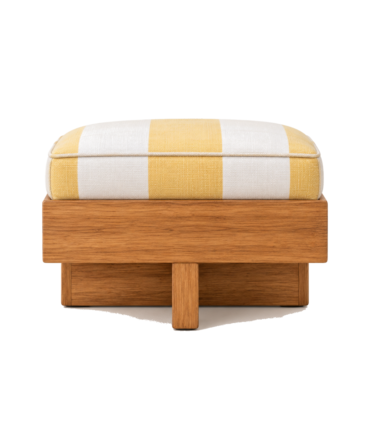 Raes Golden Stripe stool in yellow-and-white stripe upholstery