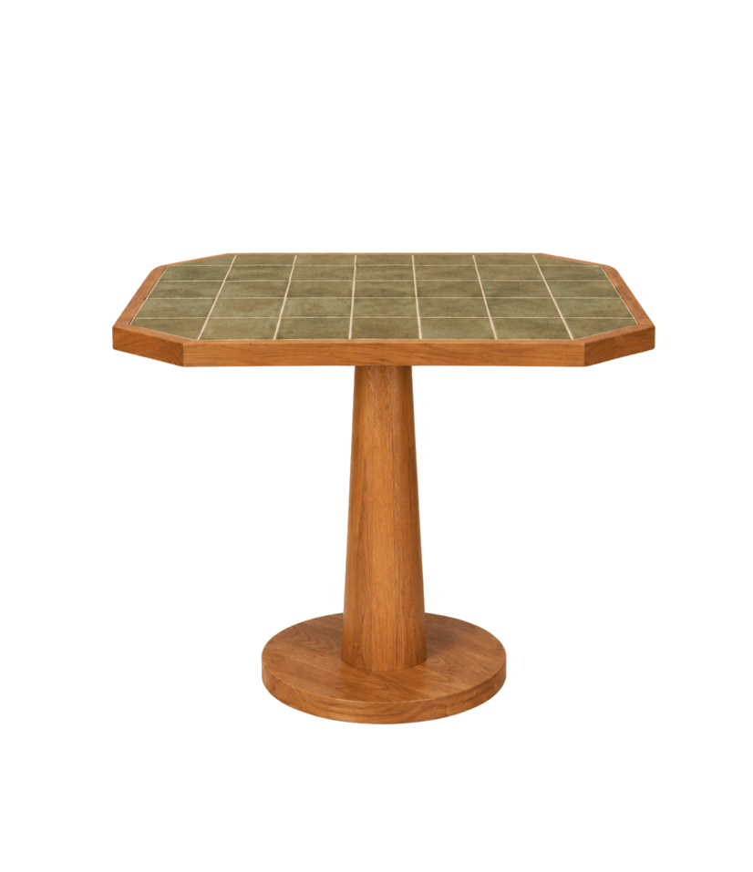 Tanjong timber and tile table – Olive Green